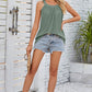 Openwork Round Neck Wide Strap Tank