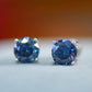 2 Carat Moissanite Four-Prong Platinum-Plated Earrings