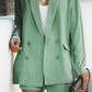 HANNAH MEA Full Size Longline Blazer and Shorts Set with Pockets
