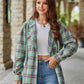 Full Size Plaid Long Sleeve Hooded Jacket