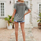 Lace Detail Round Neck Short Sleeve T-Shirt