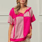 BiBi Color Block Exposed Seam Short Sleeve Hooded Top - Brand BiBi