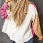Women's Full Size Color Block Textured Drop Shoulder Shacket