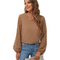 Full Size Swiss Dot Balloon Sleeve Blouse