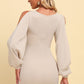 Women's Square Neck Split Sleeve Mini Dress