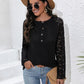 Half Button Raglan Sleeve Blouse