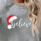 Christmas BELIEVE Graphic Long Sleeve Sweatshirt