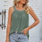 Openwork Round Neck Wide Strap Tank