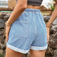 Women's Full Size Maia Drawstring High Waist Denim Shorts with Pockets