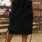 Women's Full Size Drawstring Denim Cargo Skirt