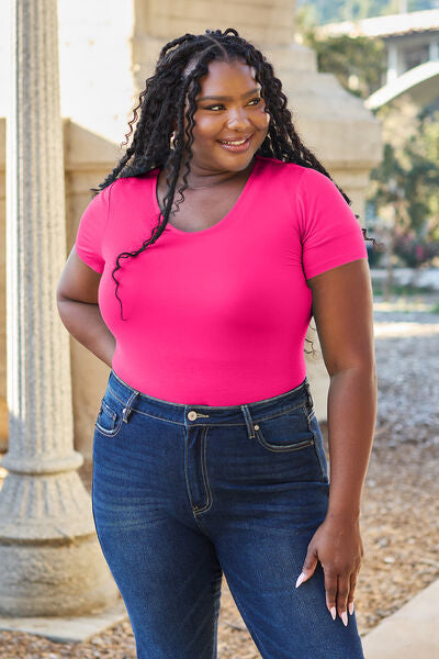 Basic Bae Full Size Round Neck Short Sleeve Bodysuit *