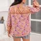 Women's Jasira Plus Size Tie Neck Tassel Printed Blouse