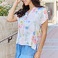 White Birch One And Only Full Size Short Sleve Floral Print Top