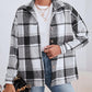 Plaid Collared Neck Button Down Jacket