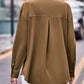 Pocketed Button Up Dropped Shoulder Shacket