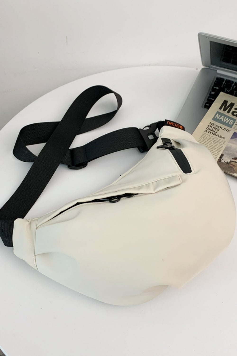 Large Ivory Nylon Sling Bag