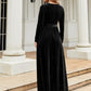 OhSoMaxi Tie Front Round Neck Long Sleeve Maxi Dress