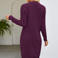 LifeDresses Cable-Knit Long Sleeve Sweater Dress