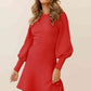 Round Neck Lantern Sleeve Sweater Dress