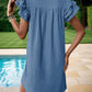 Frill Notched Flounce Sleeve Mini Dress