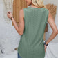 Eyelet Decorative Button V-Neck Tank