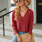 Full Size V-Neck Long Sleeve T-Shirt