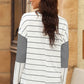 Pocketed Striped Round Neck T-Shirt