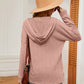 Full Size Half-Button Dropped Shoulder Hoodie