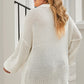 Ivory Plus Size Quarter-Button Collared Sweater