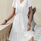 Double Take Plus Size Ruffle Hem V-Neck Short Sleeve Dress