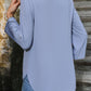 Notched Roll-Tab Sleeve Blouse