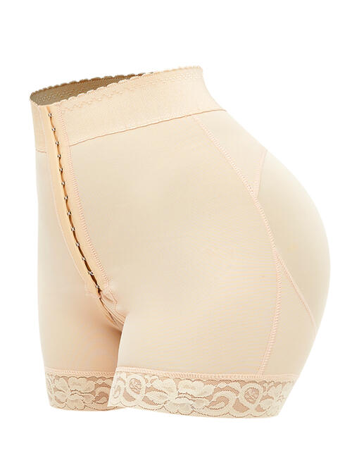 Full Size Lace Detail Hook-and-Eye Shaping Shorts Shapewear