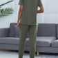Full Size Round Neck Short Sleeve Top and Pants Set