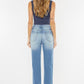 Kancan High Waist Chewed Up Straight Mom Jeans