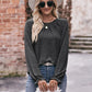 Long Flounce Sleeve Round Neck Blouse
