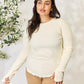Culture Code Full Size Ribbed Round Neck Long Sleeve Top