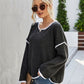 Boat Neck Dropped Shoulder Sweater