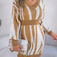 Animal Print V-Neck Long Sleeve Sweater Dress