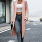 Dropped Shoulder Long Sleeve Cardigan with Pocket
