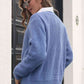 Button Down Ribbed Trim Cardigan