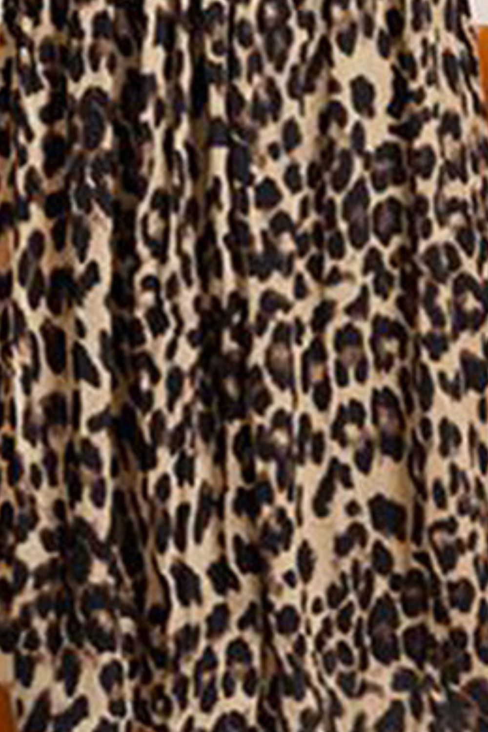 Women's Plus Size Leopard Print Midi Skirt