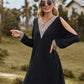 Full Size V-Neck Cutout Sleeve Mini Dress