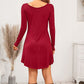 Round Neck Long Sleeve Mini Dress