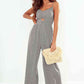 BeautifyJumpers Smocked Spaghetti Strap Wide Leg Jumpsuit
