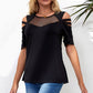 Round Neck Cutout Raglan Sleeve Tee