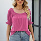 Full Size Short Flounce Sleeve Top