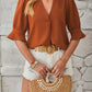 Notched Half Sleeve T-Shirt