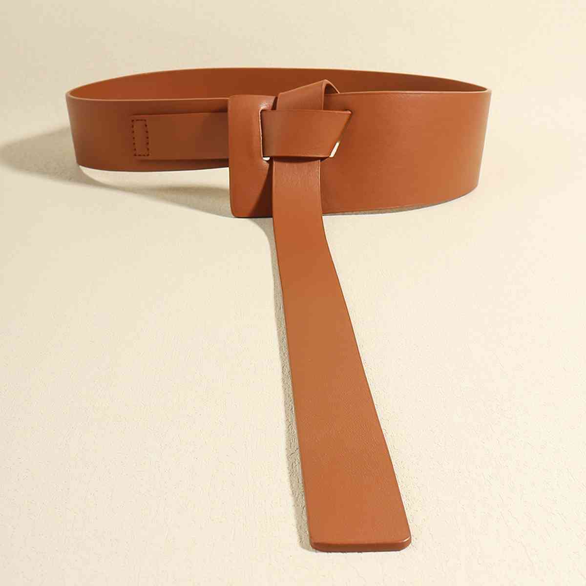 Chic Woman Knot Detail PU Belt