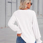 V-Neck Eyelet Flounce Sleeve Blouse