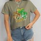 LUCKY VIBES Round Neck Short Sleeve T-Shirt